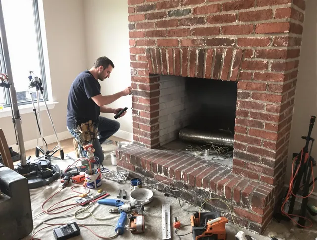Arcadia Chimney Sweep specialist finalizing chimney liner service in Arcadia, CA