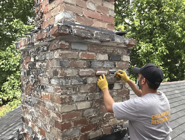In-progress chimney restoration by Arcadia Chimney Sweep in Arcadia, CA