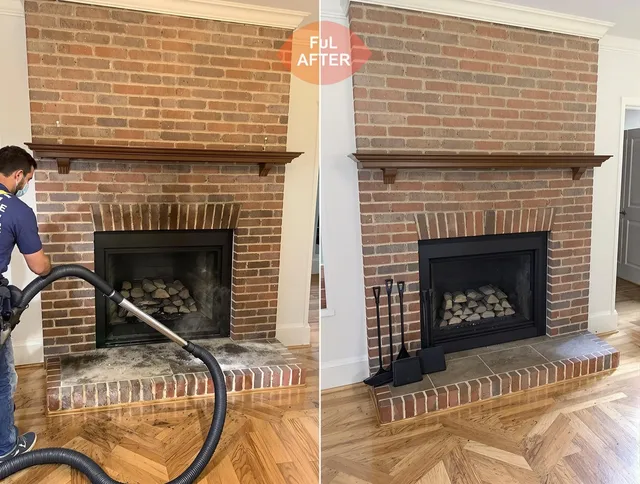 Arcadia Chimney Sweep carefully sanitizing a fireplace in Arcadia, CA