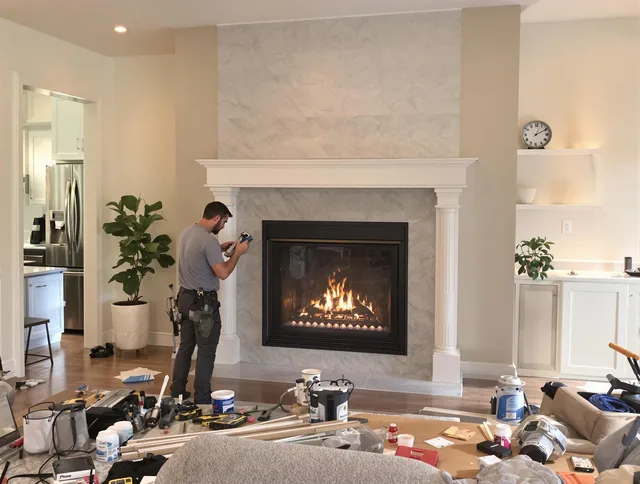 Newly installed fireplace by Arcadia Chimney Sweep in Arcadia, CA
